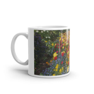 White Glossy Tulips Mug