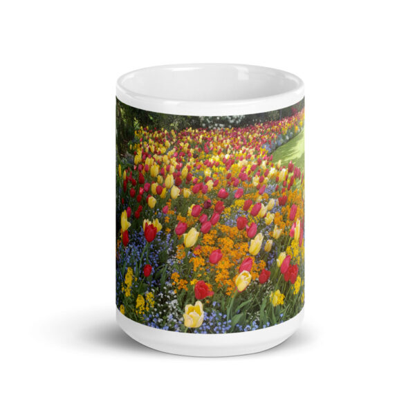 White Glossy Tulips Mug - Image 6