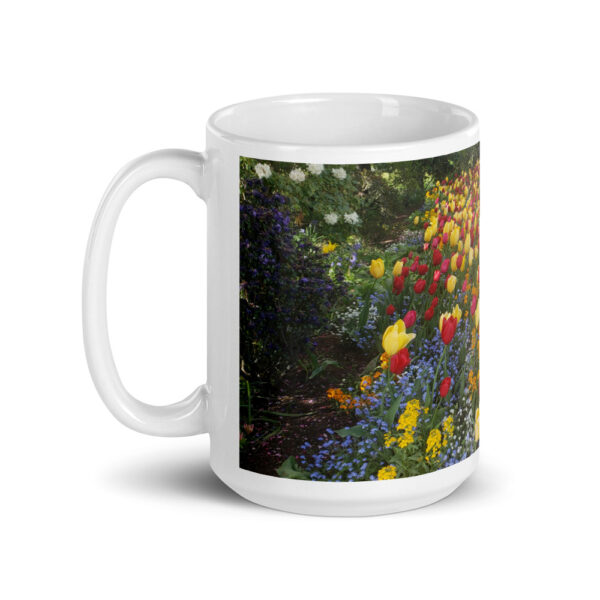 White Glossy Tulips Mug - Image 5