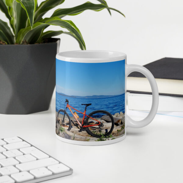 Beach Bikin White Glossy Mug - Image 3