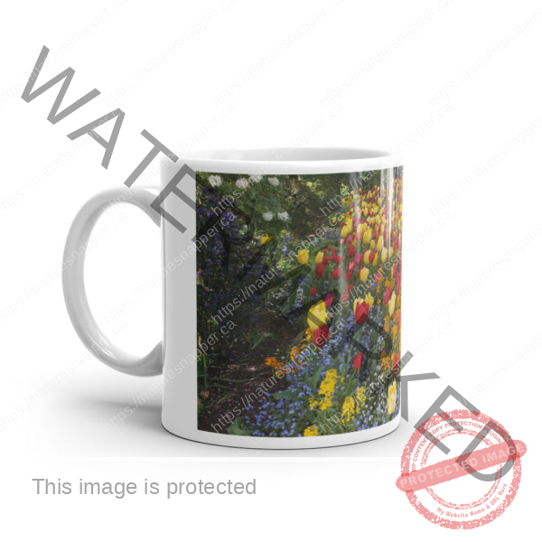 White Glossy Tulips Mug - Image 2