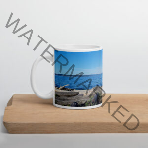 Beach Bikin White Glossy Mug