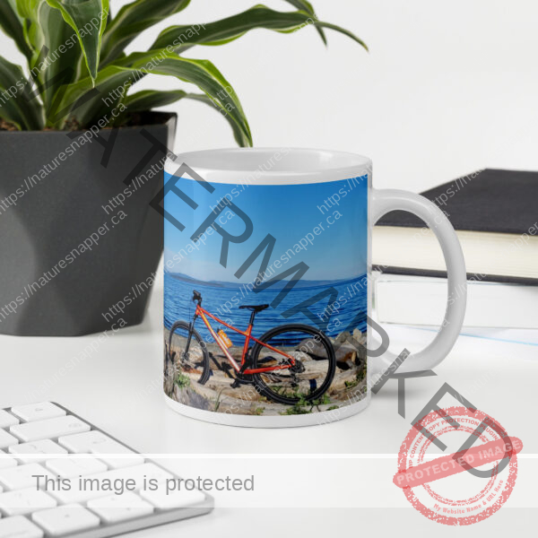 Beach Bikin White Glossy Mug - Image 3