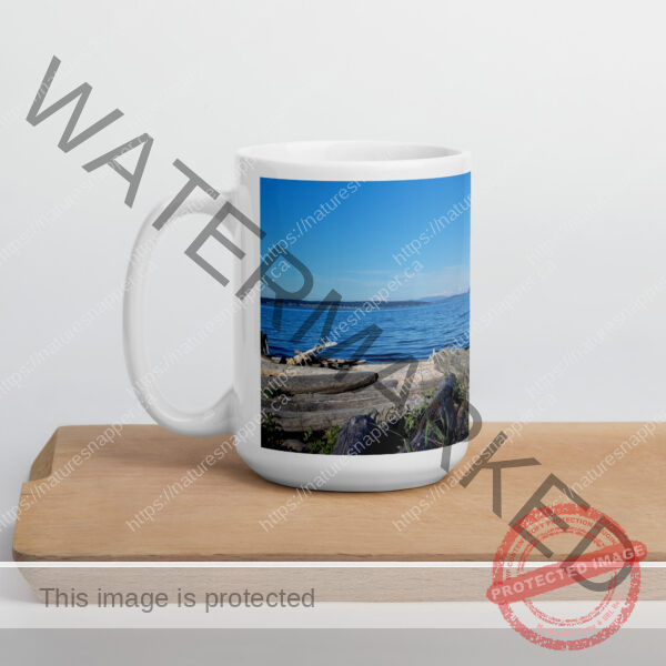 Beach Bikin White Glossy Mug - Image 4